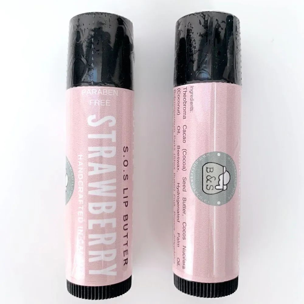 ✨HOST PICK 🍓Two Handcrafted S.O.S Lip Butter Sticks Strawberry - Picture 2 of 10